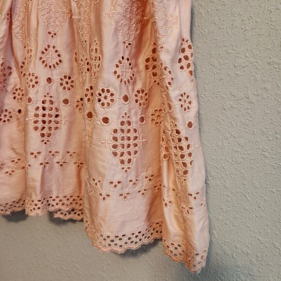 Anthropologie Sadie Peach Eyelet Swing Top Size 0 - Picture 5 of 11